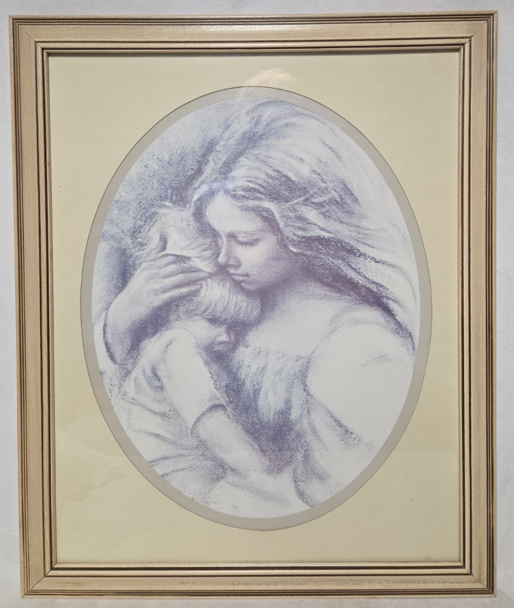 "A Mother and Child" by Marilyn Zapp, Framed Print, 18.75x22.5"